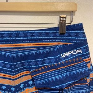 Body Glove Vapor Indian Blue Orange Stripe Swim Board Shorts Mens 29 (Tag 30).